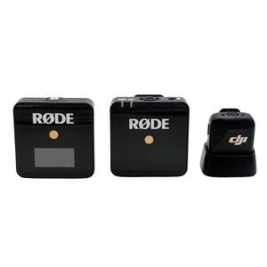 Rode Wireless GO System and DJI Mic Transmitter with Charging Dock Bundle Black